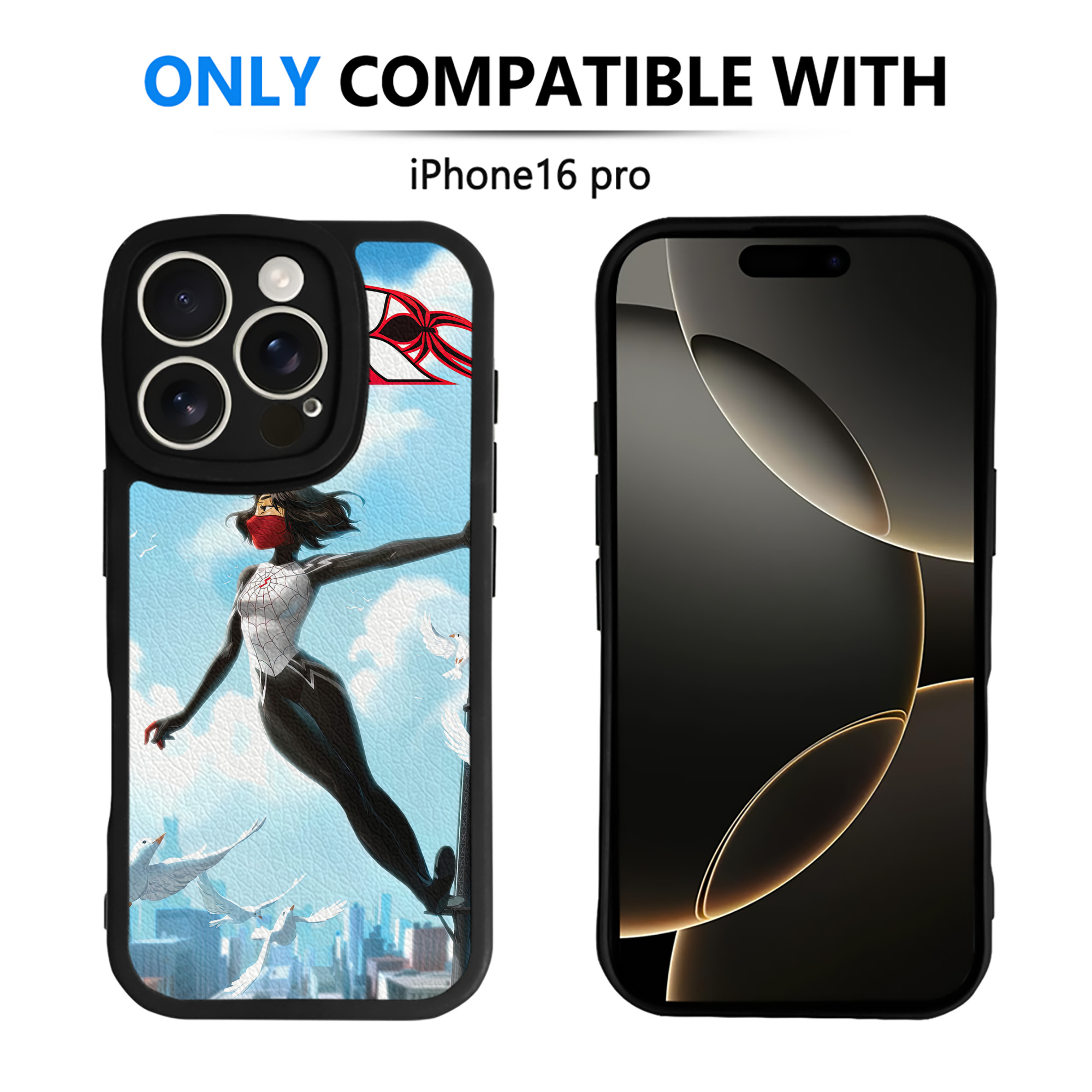 （画像用） Spider Man スパイダーマン 【iPhone 16シリーズ対応】シリコンスマホケース（レザー調） 材質：シリコン